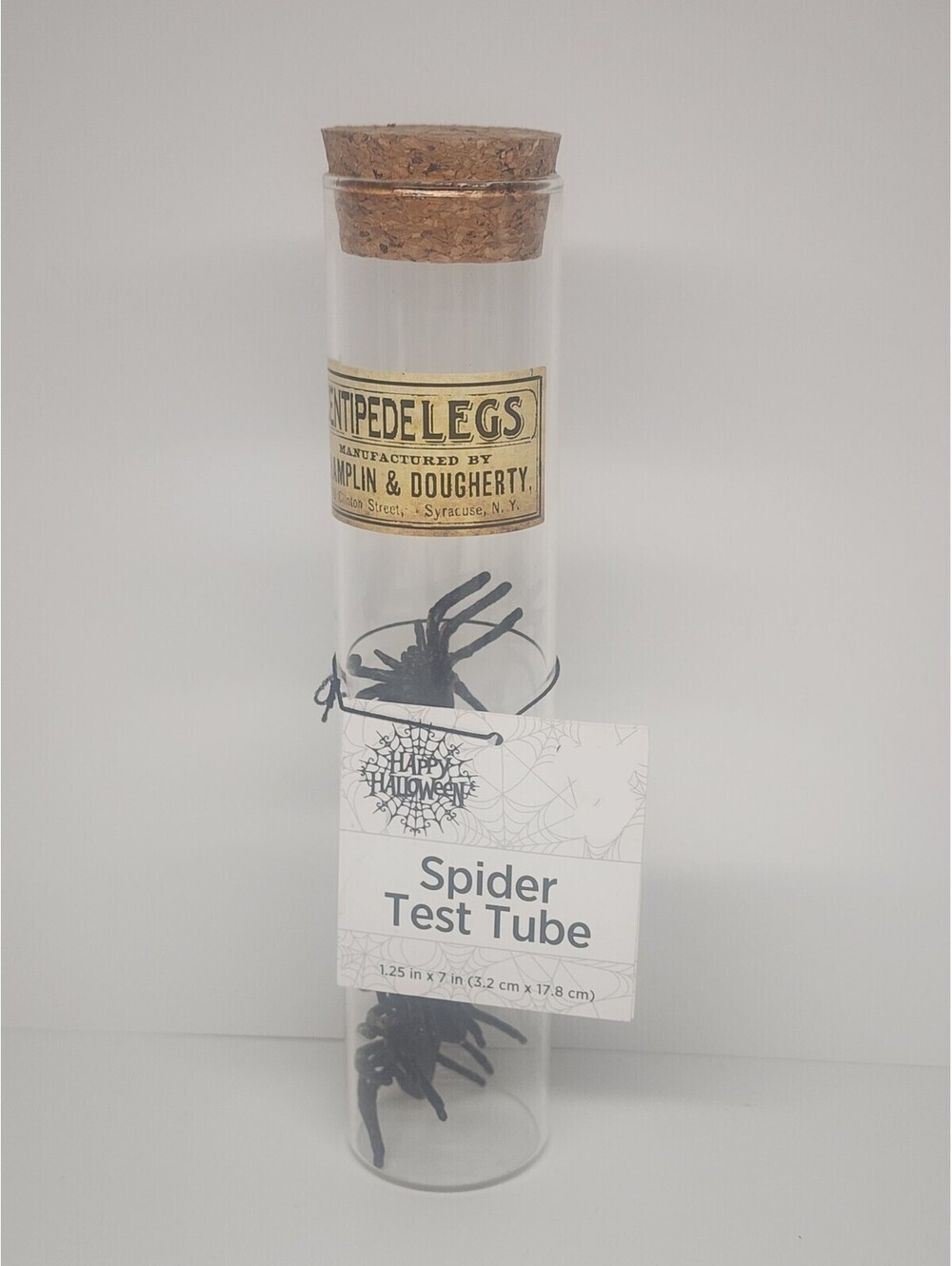 Happy Halloween Spider Test Tube - 6 Fake Bugs - Spooky Decoration by Champlin &